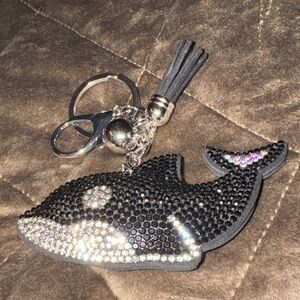 Black and Silver Whale Keychain